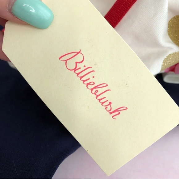 NWT Billieblush matching set heart ringer t-shirt and navy pants size 3 years - Picture 8 of 14